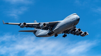 Naklejka premium Airborne Freight Plane Transporting Goods Across Continents