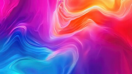 Obraz premium Vibrant Neon Coral and Blue Fluid Art with Dynamic Swirling Waves and Marble-like Patterns Forming an Engaging Abstract Background in Bold Colorful Hues