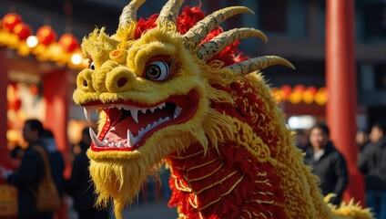 Chinese dragon  dance at the Chinese New Year festival