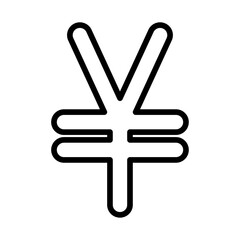 Yen icon linear logo isolated