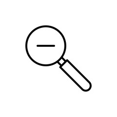 Zoom out icon linear logo isolated