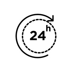 24 Hrs icon linear logo isolated