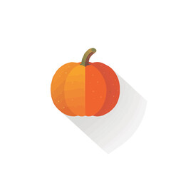 a Simple flat 2D icon pumpkin isolated on a white background, vector, flat design, animation design, vector, flat design, animation design, simple flat 2D icon, minimalist design, vector 