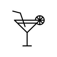 Cocktail icon linear logo isolated