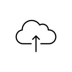 Cloud upload icon linear logo isolated