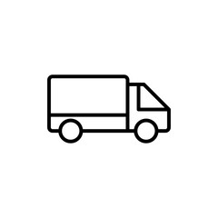 Delivery Van icon linear logo isolated