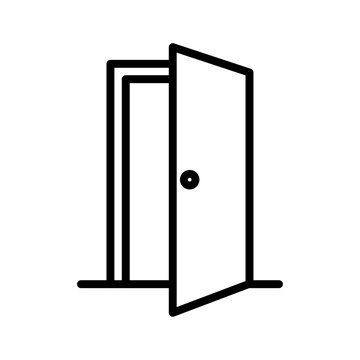 recommend clip art: Door icon linear logo isolated