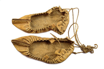 Old shoes that were worn in the 19th century.