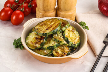 Vegan cuisine Grilled zucchini slices