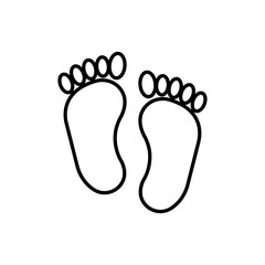 Foot icon linear logo isolated