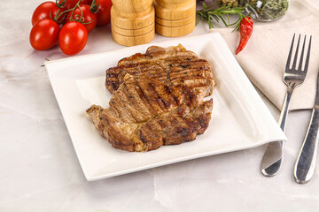Grilled pork neck sirloin steak