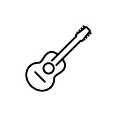 Guitar icon linear logo isolated