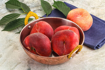 Ripe sweet and juicy Flat peach