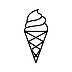 Ice Cream icon linear logo isolated