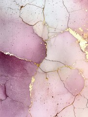 A pink and gold background with a crackly texture