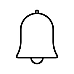 Notification bell icon linear logo isolated