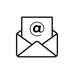 Open email icon linear logo isolated