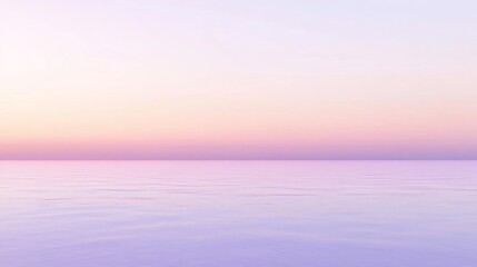 Obraz premium Serene Horizon Over Tranquil Waters at Dusk with Soft Pastel Shades of Purple, Pink, and Blue Reflecting on Calm Ocean Surface