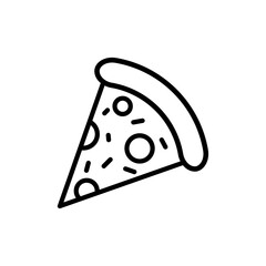 Pizza slice icon linear logo isolated