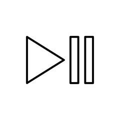 Play pause icon linear logo isolated