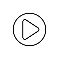 Play button icon linear logo isolated