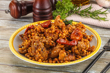 Rasted chicken meat with ptitim