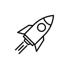 Rocket icon linear logo isolated