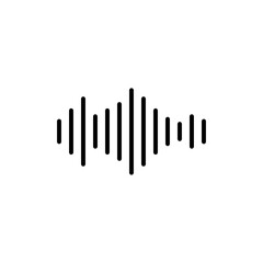 Sound wave icon linear logo isolated