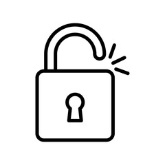 Unlock icon linear logo isolated