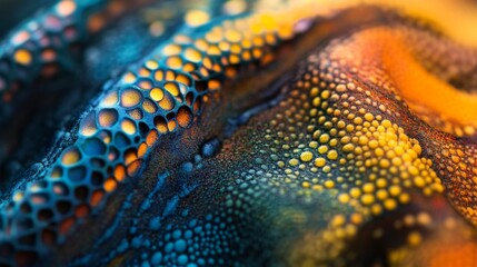 Abstract Texture with Colorful Patterns and Vibrant Contrasts in Blue, Orange, and Yellow Hues, Perfect for Artistic Projects and Backgrounds