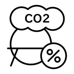Carbon tax image icon. There are carbon dioxide and natural gas and percentage.