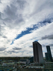 Buildings at West Croydon London Capital City Tour. Central London of England of UK. Aerial Footage Was Captured with Drone's Camera on April 24th, 2024