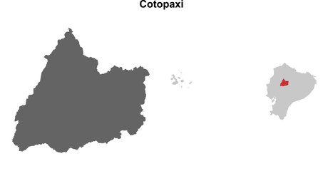 Cotopaxi province blank outline map set
