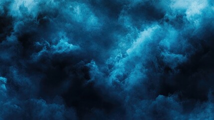 Fototapeta premium Abstract Teal Watercolor Background with Deep Blue Stormy Sky Textures, Perfect for Design Elements, Covers, Posters, and Creative Projects, Ample Copy Space Available