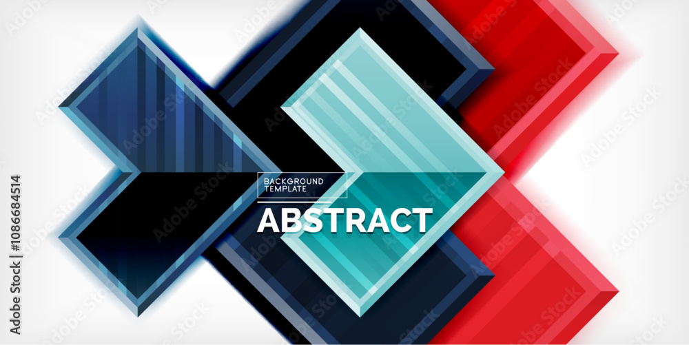 Aufkleber Arrow symbols created with 3d effects and line texture geometric abstract background