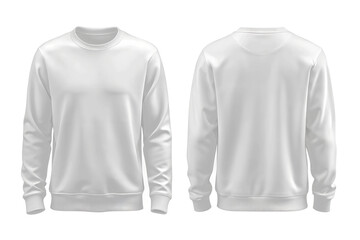 White Sweatshirt Mockup - Front and Back View for Apparel Design and Branding, Front view and back view of white sweatshirt