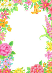 クレヨンタッチの花フレーム