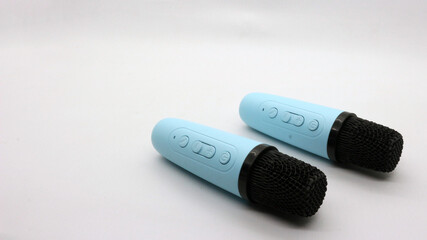 Blue wireless bluetooth microphone mini