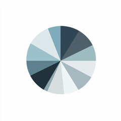 Obraz premium Abstract blue and gray pie chart on white background
