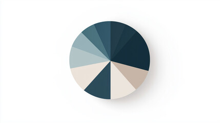 Fototapeta premium Minimalist pie chart in blue and beige tones