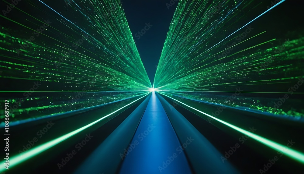 Canvas Prints particle flow tunnel space vortex, internet science and technology creative background,line, blur, c
