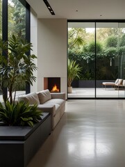 Minimalist House Amidst Lush Greenery with Modern Design and Natural Light