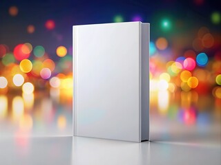 Blank white book cover mockup featuring a sleek, minimalistic design on a clean white background, perfect for showcasing your creative concepts and presentations effectively.