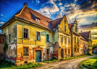 Obraz premium Czech Republic's Valtice, abandoned, captured in AI-generated urban exploration photos.