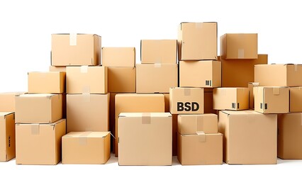 Fototapeta premium Cardboard boxes isolated on white background