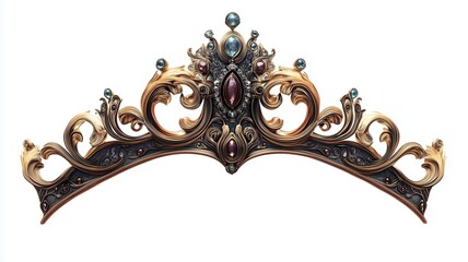 A detailed illustration of a crown, isolated on a pure white background