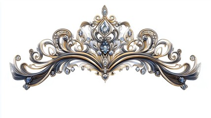 A detailed illustration of a crown, isolated on a pure white background
