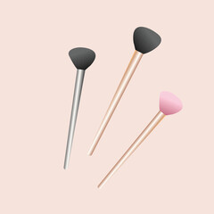 Powder makeup brush vector illustration. Beauty, makeup, cosmetology concept