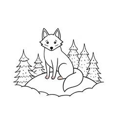 A graceful arctic fox sits peacefully on a snowy hill, capturing the serene beauty of winter wildlife and the arctic's natural charm.