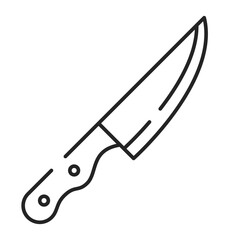 Kitchen knife line icon vector isolated. Symbol of kitchen utensil, cooking equipment. Metal tool.